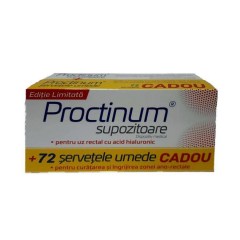 Proctinum Supozitoare cu acid hialuronic + Servetele umede CADOU, Zdrovit